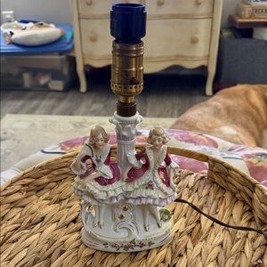 Vintage Ceramic Lamp with Dancing Figures